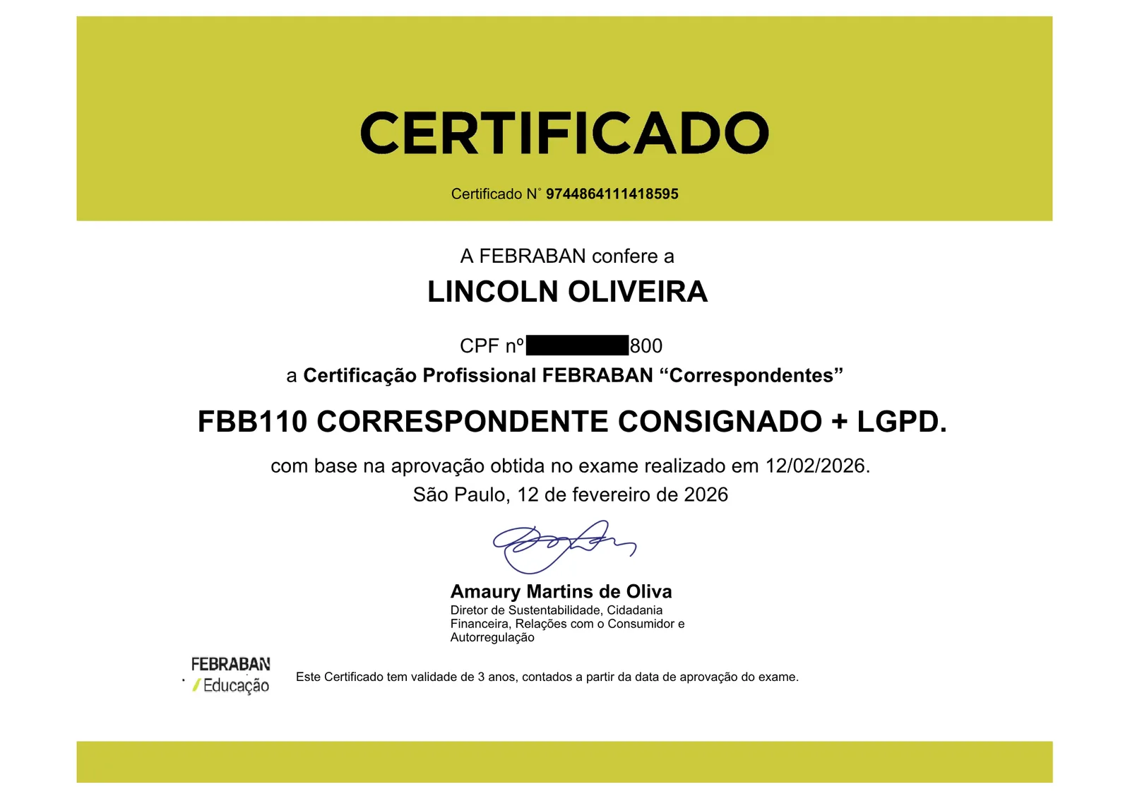 Certificação FEBRABAN de correspondente consignado