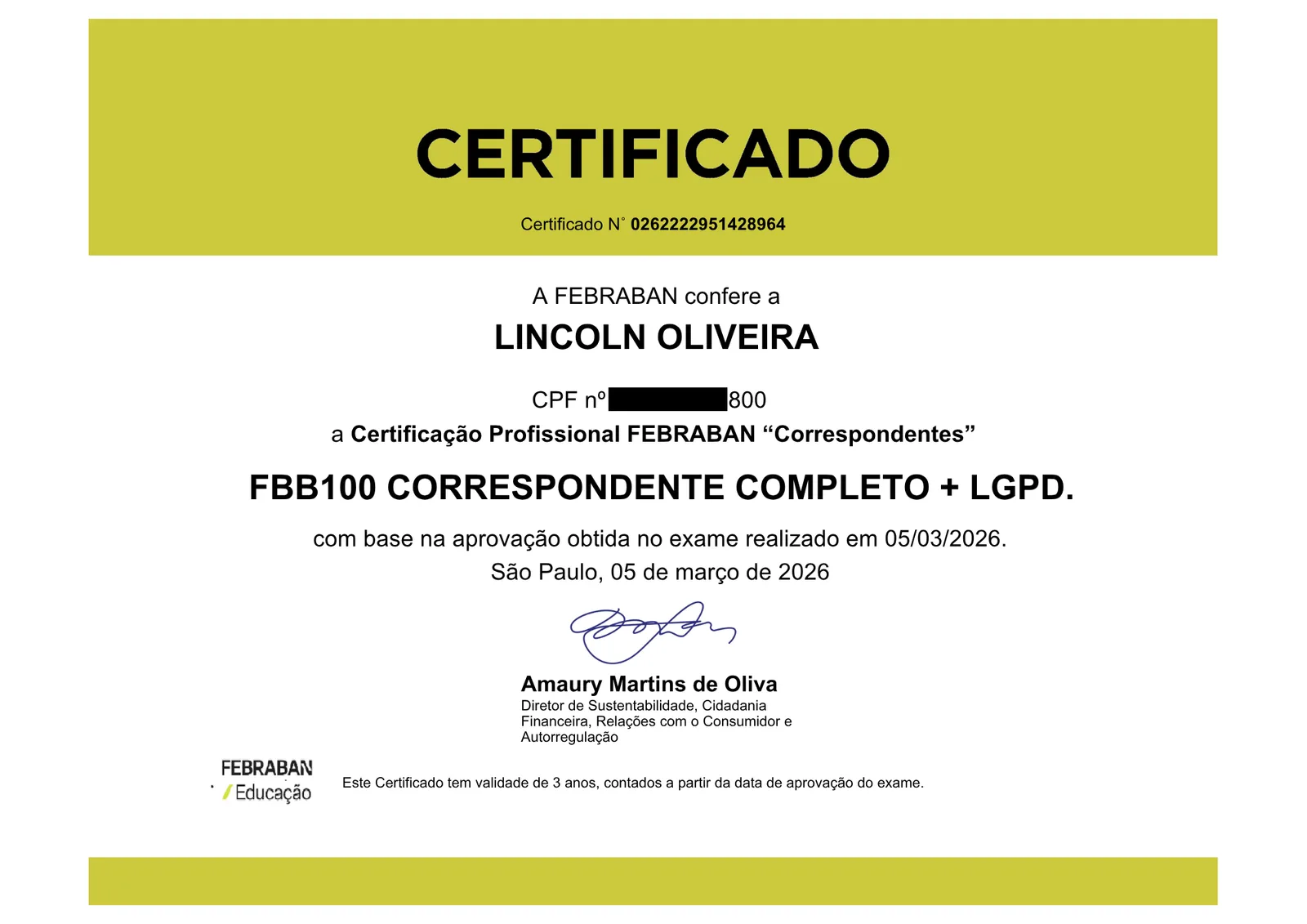 Certificação FEBRABAN em LGPD para operações financeiras
